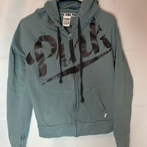 Victoria's Secret Teal Hoodie with Black Logo